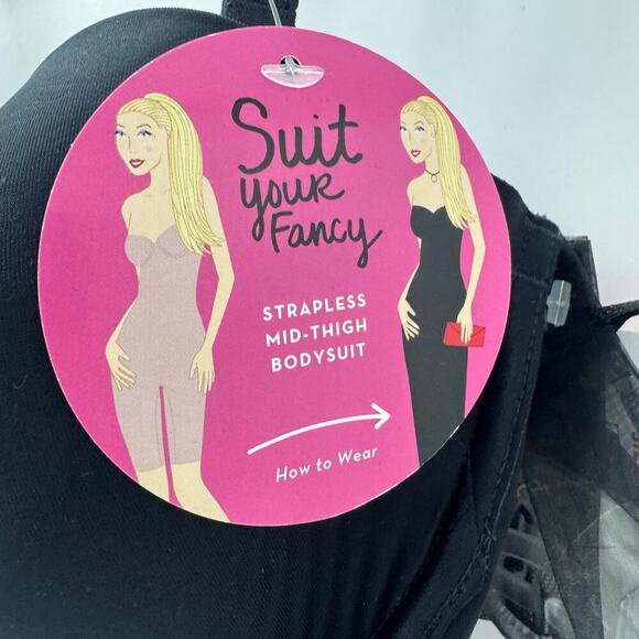 SPANX Suit Your Fancy Strapless Cupped Mid-Thigh Bodysuit Size Medium NWT - Picture 11 of 14